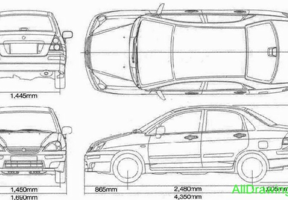 Suzuki Liana Sedan (2006) (Сузуки Льяна Седан (2006)) - чертежи (рисунки) автомобиля